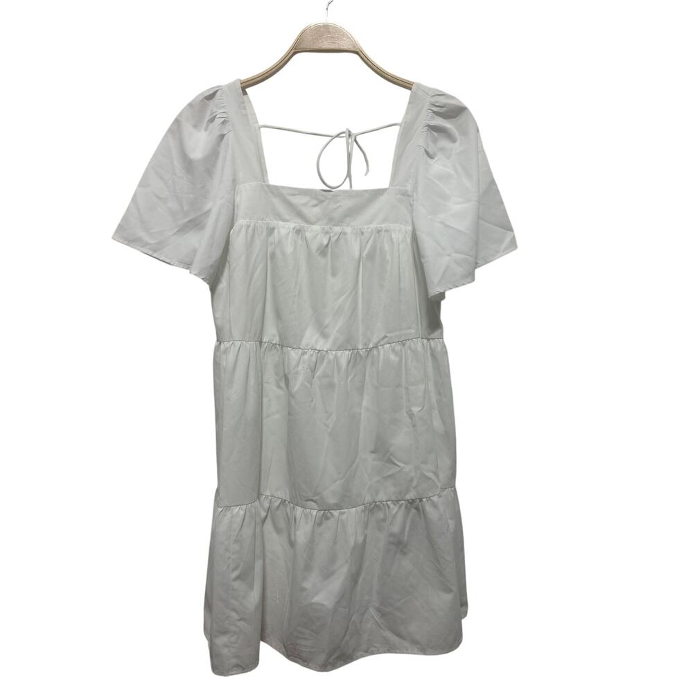 Abercrombie & Fitch White Tiered Dress